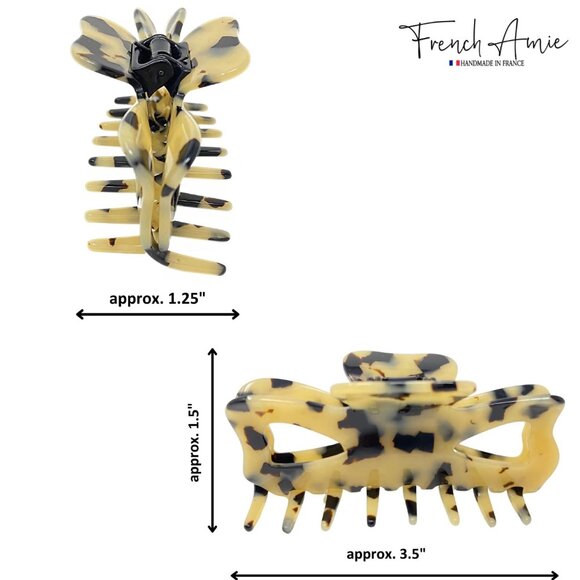 Hair Claw French Handcrafted Cellulose Acetate 3.5-Inch No Slip Grip Womens - Picture 5 of 9